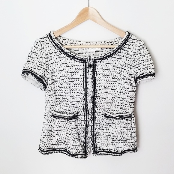 St. John Jackets & Blazers - St. John black and white cropped knit jacket